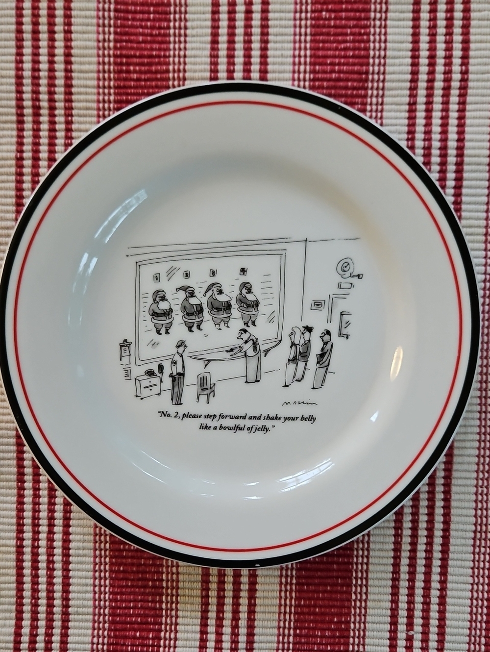 New Yorker Witty Christmas Cartoon Plate